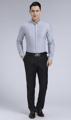 灰色男款牛津紡